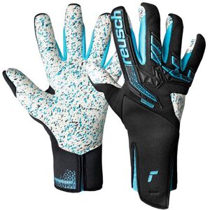Torwarthandschuhe REUSCH "Attrakt Freegel Fusion Strapless", Damen, Gr. 9, bunt (schwarz, türkis), 55% Elastodien, 3% Polyurethan, 42% Polyester, mehrfarbig, sportlich, Handschuhe, mit Evolution Negative Cut