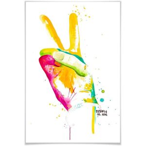 Poster WALL-ART "Peace 02" Bilder Gr. B/H/T: 90 cm x 140 cm x 0,1 cm, Peace-Zeichen, 1 St., bunt Poster ohne Bilderrahmen