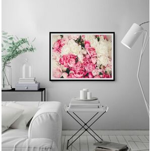 Bild QUEENCE "Ruth" Bilder Gr. B/H: 70 cm x 50 cm, Wandbild Blumen Querformat, 1 St., rosa (schwarz) Kunstdrucke