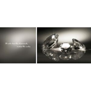 Leinwandbild QUEENCE "Diamonds" Bilder Gr. B/H/T: 100 cm x 40 cm x 2 cm, schwarz Leinwandbilder 2er-Set