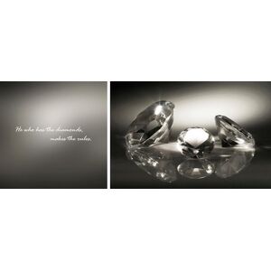 Leinwandbild QUEENCE "Diamonds" Bilder Gr. B/H/T: 100 cm x 40 cm x 2 cm, schwarz Leinwandbilder