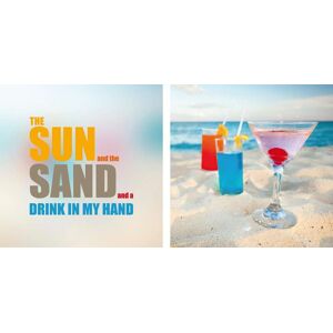 Leinwandbild QUEENCE "Sun & Sand" Bilder Gr. B/H/T: 80 cm x 40 cm x 2 cm, bunt Leinwandbilder 2er-Set