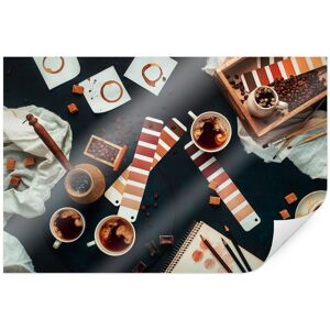 Poster WALL-ART "Farbkarte Kaffee Bilder Coffee" Gr. B/H/T: 120 cm x 80 cm x 0,1 cm, Kaffee, 1 St., bunt Poster ohne Bilderrahmen