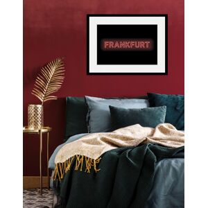 Bild QUEENCE "FRANKFURT LIGHTS" Bilder Gr. B/H: 50 cm x 40 cm, Wandbild Städte Querformat, 1 St., rot Kunstdrucke