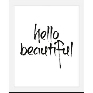 Bild QUEENCE "hello beautiful" Bilder Gr. B/H/T: 50 cm x 70 cm x 3 cm, schwarz Kunstdrucke in 3 Größen, gerahmt