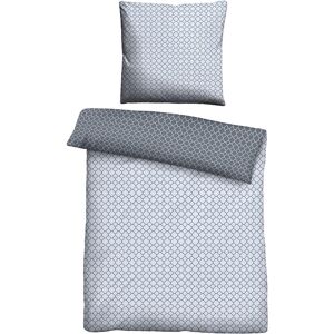 Wendebettwäsche BIBERNA "Combinate in Gr. 135x200, 155x220 oder 200x200 cm", blau (blau, muster), B/L: 155cm x 220cm, Mako-Satin, B/L: 80cm x 80cm, Mako-Satin, Obermaterial: 100% Baumwolle, Bettwäsche, Bettwäsche aus Baumwolle, zeitlose Bettwäsche mit W