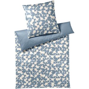 Wendebettwäsche ELEGANTE "Studio Graphic", nordisch blau, B/L: 135cm x 200cm, Mako-Satin, B/L: 80cm x 80cm, Mako-Satin, Obermaterial: 100% Baumwolle, Bettwäsche, angenehmes Hautgefühl