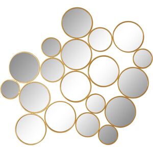 Dekospiegel LEONIQUE "Malisa", gold (goldfarben), B:121cm H:110cm T:2cm, Metall, Spiegel, Wandspiegel aus 19 Elementen, modern, glamourös