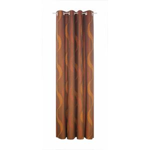 Vorhang WIRTH "Lupara" Gardinen Gr. 245 cm, Ösen, 132 cm, braun (braun, rot) Ösen