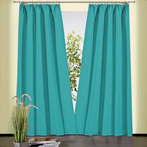 Vorhang WECKBRODT "Sento" Gr. 3, blau (türkis), B:135cm H:230cm, Polyester, Baumwolle, Gardinen, Baumwolle, blickdicht, matte Struktur, unifarben, Gardine, Store