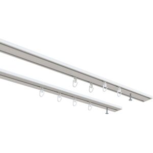 Vorhangschiene INDEKO "Wendeschiene", weiß, L:400cm, Aluminium, Gardinenstangen, Innenlaufschiene 1- bis 4-läufig, Wunschmaßlänge
