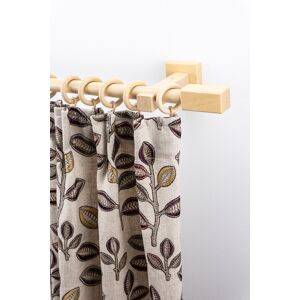 Gardinenstange GARESA "CUBUS", beige (natur), L:170cm Ø:20mm, Holzwerkstoff, Gardinenstangen, Vorhanggarnitur, verlängerbar, Endknopf eckig, mit Ringe