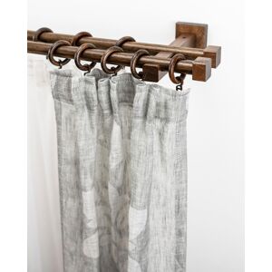 Gardinenstange GARESA "CUBUS", braun (nussbaum), L:360cm Ø:20mm, Holzwerkstoff, Gardinenstangen, Vorhanggarnitur, verlängerbar, Endkappe, mit Ringe