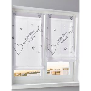 Raffrollo HEINE HOME Gr. 2, grau (weiß, grau), B:60cm H:130cm, Raffrollos