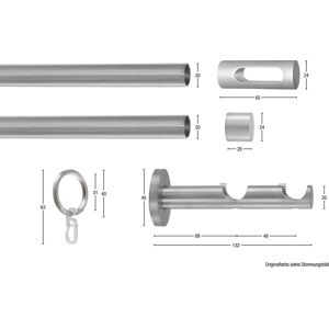 Gardinenstange GARESA "EASY" Gardinenstangen Gr. B/L: 65 cm x 100 cm Ø 20 mm, 1 St., 2 läufig, goldfarben (aluminiumfarben, nickelfarben) Gardinenstangen nach Maß