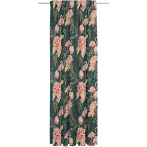 Vorhang ADAM "Eden" Gardinen Gr. 225 cm, Multifunktionsband, 142 cm, grün (dunkelgrün) Esszimmergardinen nachhaltig aus Bio-Baumwolle