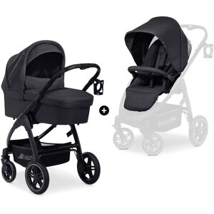 Kombi-Kinderwagen HAUCK "Saturn R Duoset, melange black" schwarz (melange black) Baby Kinderwagen Kombikinderwagen