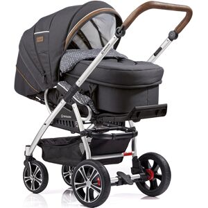 Kombi-Kinderwagen GESSLEIN "F4 Air+, eloxiert/tabak, anthrazit/Sterne grau weiß" grau (elo x iert, tabak, anthrazit, sterne weiß) Baby Kinderwagen Kombikinderwagen mit Tragetasche C2 Compact