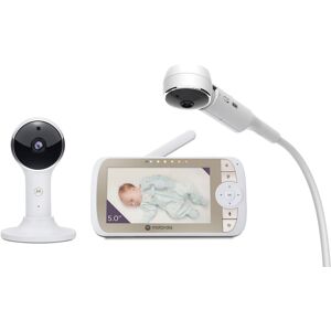 Babyphone MOTOROLA "Video Nursery VM65X Connect WiFi" Babyphones weiß Baby Babyphone mit Krippenhalterung