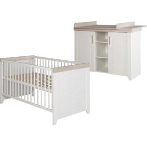 Babymöbel-Set ROBA "Felicia" Gr. 2-teilig + ohne Matratze, B/H: 70 cm x 140 cm, weiß Baby Schlafzimmermöbel-Sets Baby-Bettsets im Landhausstil - Gitterbett: umbaubar & höhenverstellbar