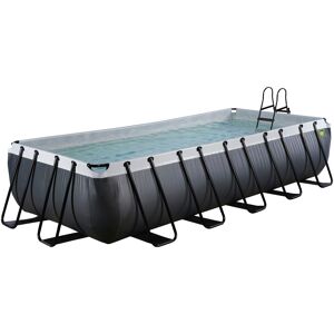 Framepool EXIT "Black Leather Pool 540x250x100cm" Schwimmbecken Gr. B/H/L: Breite 320 cm x Höhe 100 cm x Länge 610 cm, 12600 l, schwarz Frame-Pools mit Filterpumpe