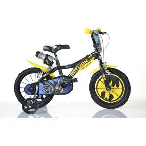 Kinderfahrrad DINO "Batman" Gr. 30, schwarz, Fahrräder, Kinder, 30cm, 16 Zoll (40,64cm), mit Stützrädern, Trinkflasche und Frontschild
