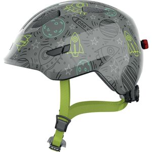 Kinderfahrradhelm ABUS "SMILEY 3.0 LED" Gr. S, grau (grau space), Helme, Kinder, S Kopfumfang: 45cm - 50cm