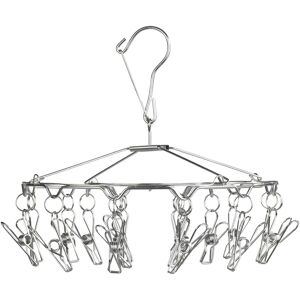 Deckenwäschetrockner MAXIMEX "Wäsche-Rondell", silber (silberfarben), B:27cm H:26cm T:27cm, Edelstahl, Wäscheständer, Wandtrockner, kleine Wäschespinne zum Aufhängen, ideal für Zuhause oder Camping