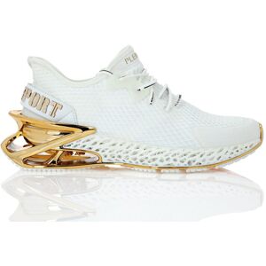 Sneaker PLEIN SPORT "Thunder Force Genx", Gr. 45, Normalschaft, 0116, weiß, gold, Schuhe
