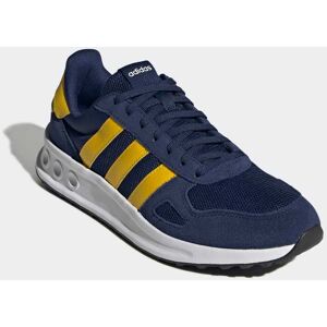 Sneaker ADIDAS SPORTSWEAR "RUN 84", Gr. 45, blau (dunkelblau, cloud weiß, utility gelb), Textil, Leder, Synthetik, sportlich, Schuhe, inspiriert vom Design des adidas LA Trainer