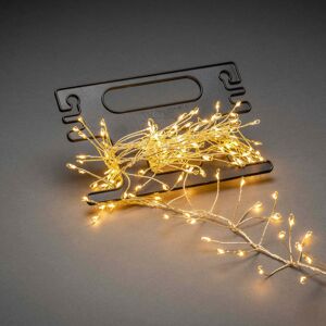 KONSTSMIDE LED-Lichterkette "Weihnachtsdeko aussen", silber (silberfarben), Dioden 200 St. Flammen 200 St., Kabellänge 5m x Gesamtlänge 6,8m, Lichterketten, Micro LED Büschellichterkette Cluster, mit Aufroller