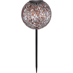 LED Solarleuchte GLOBO LIGHTING "SOLARLEUCHTE", grau (silbergrau), 1 flammig,, Lampen, IP44 Ø 180mm H: 540mm mit Erdspieß