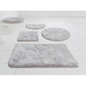 Badematte GRUND "Melos, Badvorleger, Badezimmer Teppich, sehr weich" Gr. 4, grau, H:27mm, Kunstfaser, Badematten, melierte Optik, sehr weicher Flor, Melange-Effekt, Made in Europe