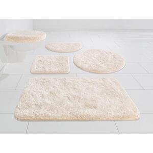 Badematte GRUND "Melos, Badvorleger, Badezimmer Teppich, sehr weich" Gr. 11, beige, H:27mm, Kunstfaser, Badematten, melierte Optik, sehr weicher Flor, Melange-Effekt, Made in Europe
