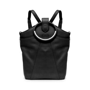 Cityrucksack GRETCHEN "Maple Metal Backpack" Gr. B: 30 cm, schwarz Rucksäcke aus italienischem Kalbsleder
