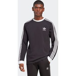 Langarmshirt ADIDAS ORIGINALS "3-STRIPES LS T", Herren, Gr. S, schwarz, Jersey, Obermaterial: 100% Baumwolle, sportlich, Rundhals, Langarm, Shirts