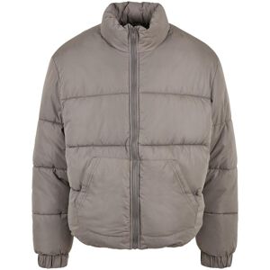 Winterjacke URBAN CLASSICS "Urban Classics Herren Cropped Down Jacket", Herren, Gr. XXL, grau (asphalt), 100% Polyester, unifarben, klassisch, normal, Rundhals, Langarm, Jacken