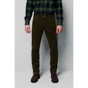 Cordhose MEYER "Five-Pocket-Hose", Herren, Gr. 33, Länge 30, grün (dunkelgrün), 98% Baumwolle;2% Elasthan, unifarben, slim fit lang, Hosen, im unifarbenen Design