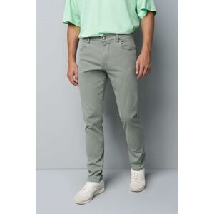 5-Pocket-Jeans MEYER "M5 Slim", Herren, Gr. 34, Länge 32, grün (salbei), 75% Baumwolle;21% Lyocell;4% Elasthan, unifarben, casual, slim fit lang, Jeans, aus Bio-Baumwolle