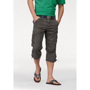Cargobermudas MAN'S WORLD, Herren, Gr. 54, N-Gr, braun (grau, braun, kariert), Obermaterial: 100% Baumwolle, kariert, casual, normal 3/4-Länge, Hosen, in 3/4-Länge mit modischem Karomuster, Topseller