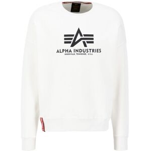 Sweater ALPHA INDUSTRIES "ALPHA Men - Sweatshirts Basic OS Sweater" Gr. L, weiß (white) Herren Sweatshirts