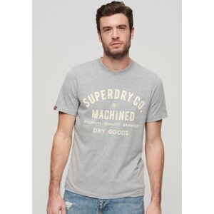 T-Shirt SUPERDRY "WORKWEAR FLOCK GRAPHIC T SHIRT" Gr. XL, grau (ash grey marl) Herren Shirts T-Shirts