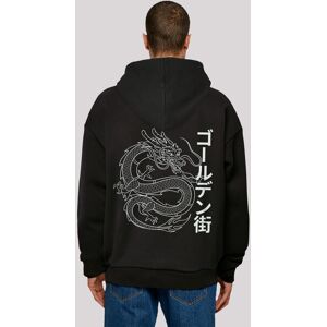 Kapuzenpullover F4NT4STIC "Drache Golden Gai", Herren, Gr. XXL, schwarz, Obermaterial: 100% Baumwolle, casual, oversize, Langarm, Pullover, Print