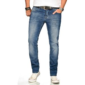 Stretch-Jeans ALESSANDRO SALVARINI "ASAngelo", Herren, Gr. W29 L32, Länge 32, blau (as, 173, blau), Obermaterial: 98% Baumwolle, 2% Elasthan, regular fit, Jeans, Angenehme Passform durch vorhandenen Elasthan Anteil, Topseller