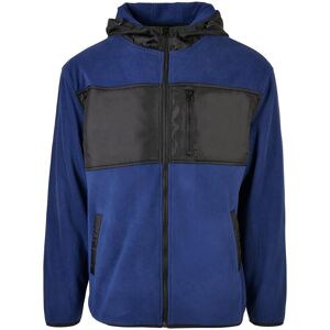 Winterjacke URBAN CLASSICS "Urban Classics Herren Hooded Micro Fleece Jacket", Herren, Gr. L, blau (spaceblau), 100% Polyester, unifarben, klassisch, oversize, ohne Ausschnitt, Langarm, Jacken