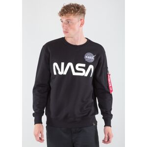Sweater ALPHA INDUSTRIES "ALPHA Men - Sweatshirts NASA Reflective Sweater" Gr. 2 XL, schwarz (black) Herren Sweatshirts