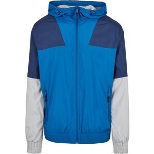 Allwetterjacke URBAN CLASSICS "Urban Classics Herren Zip Away Track Jacket", Herren, Gr. L, blau (sportyblau, lightasphalt), 100% Polyester, mehrfarbig, casual, normal, ohne Ausschnitt, Langarm, Jacken
