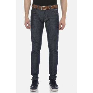 Slim-fit-Jeans CIPO & BAXX "Jeans", Herren, Gr. 34, Länge 34, blau (rawblau), 94% Baumwolle;5% Polyester;1% Elasthan, unifarben, casual, slim fit lang, Jeans, mit Zier-Knopföse, CD538