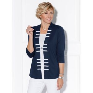 2-in-1-Shirt CLASSIC "Shirt" Gr. 54, blau (marine, ecru) Damen Shirts Jersey