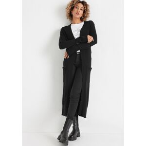 Longstrickjacke HECHTER PARIS Gr. 44/46, schwarz Damen Strickjacken lange in Longform